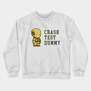 Crash Test Dummy Baby Yellow Safety Testman with Black Dark Text and Yellow Line Separated Crewneck Sweatshirt